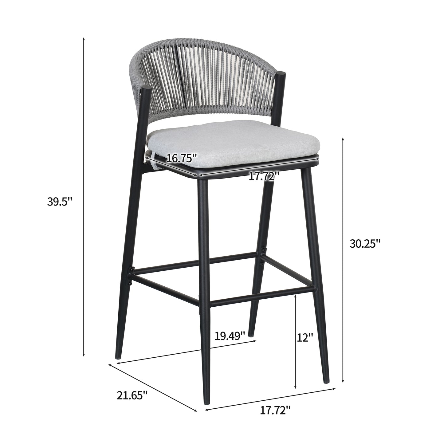 Sylvester 30.25 in. Outdoor Patio Barstools,Set of 2