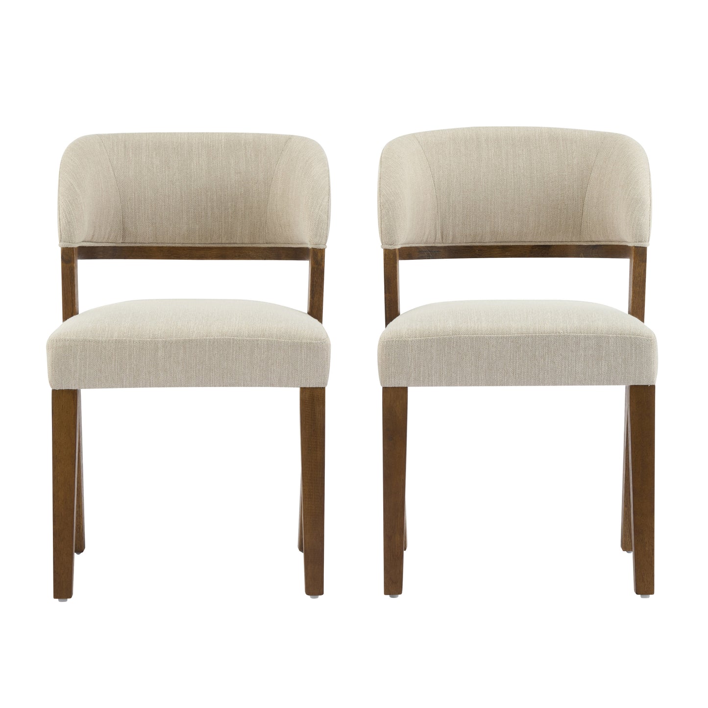 Veyotilous Upholstered Back Side Dining Chair with Rubber Wood Frame (Set of 2)
