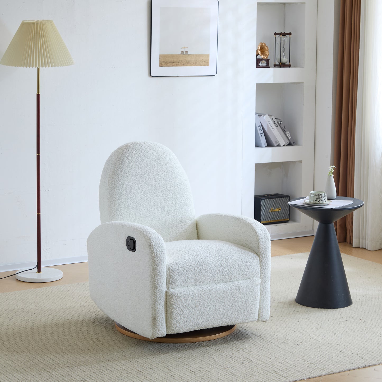 Alindra Modern 360° Swivel Glider Recliner Chair with Rocking Motion