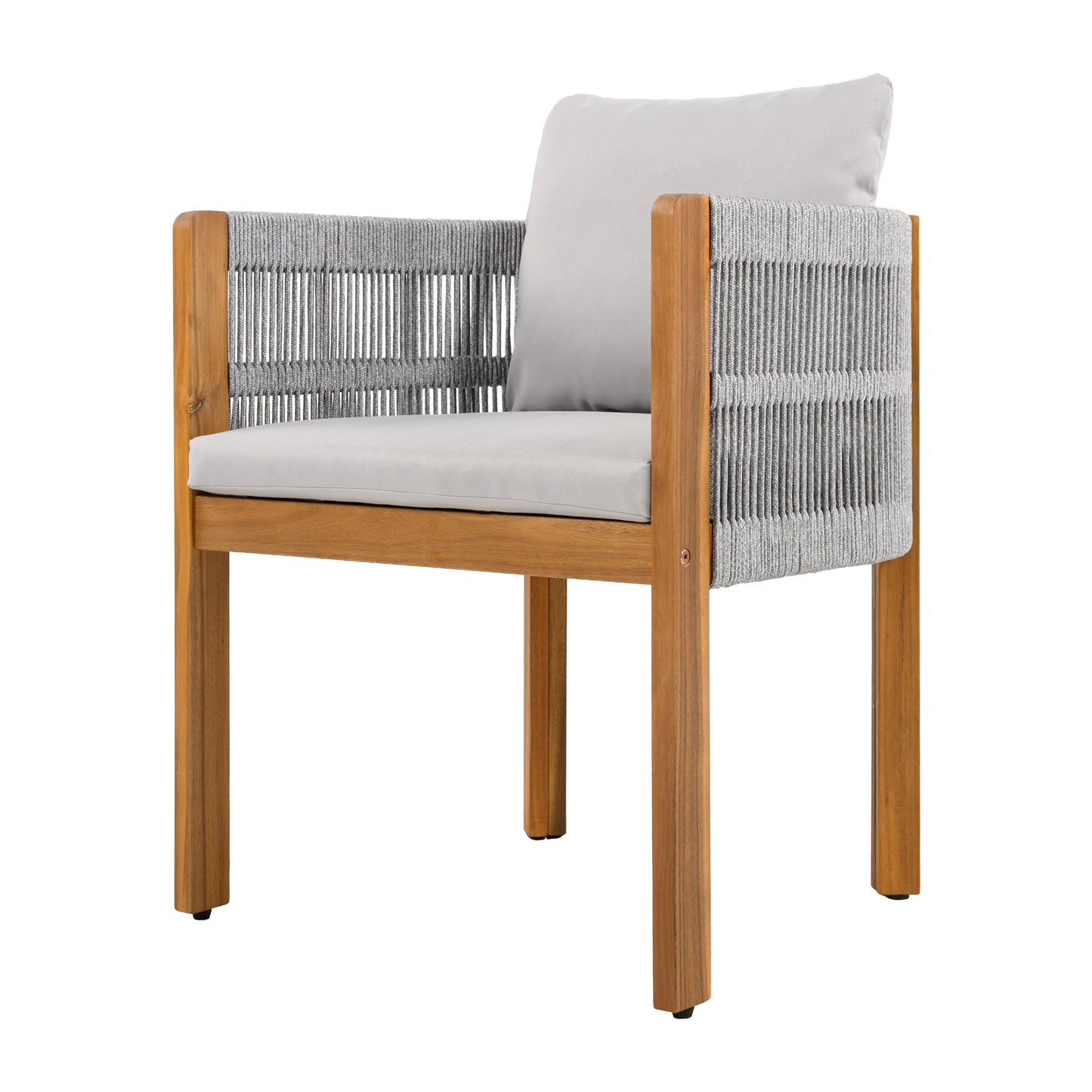 Sylvia Outdoor Dining Set with Acacia Wood Table and 6 Chairs,Waterproof Cushions