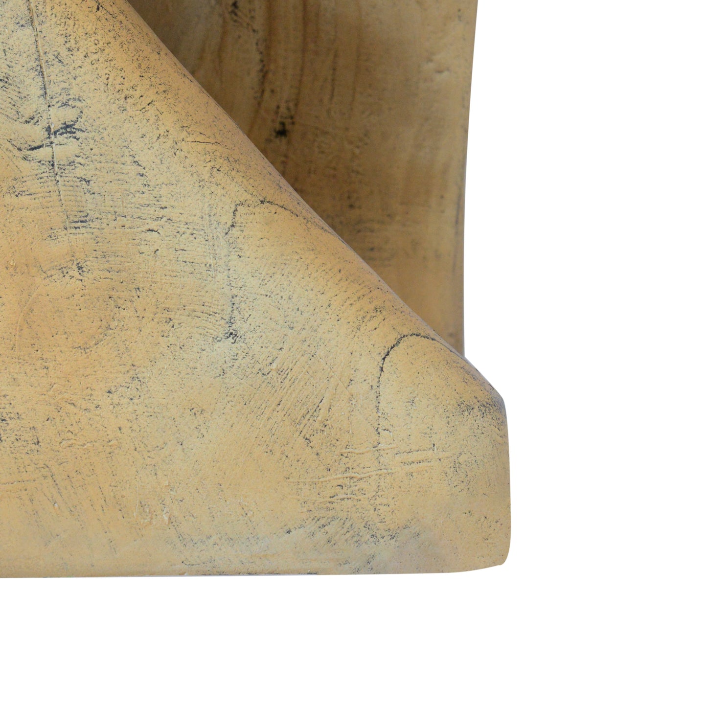 Woanar MGO Twist Shape Side Table, Wood-like texture