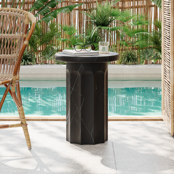 Briare Outdoor Round Concrete Side Table