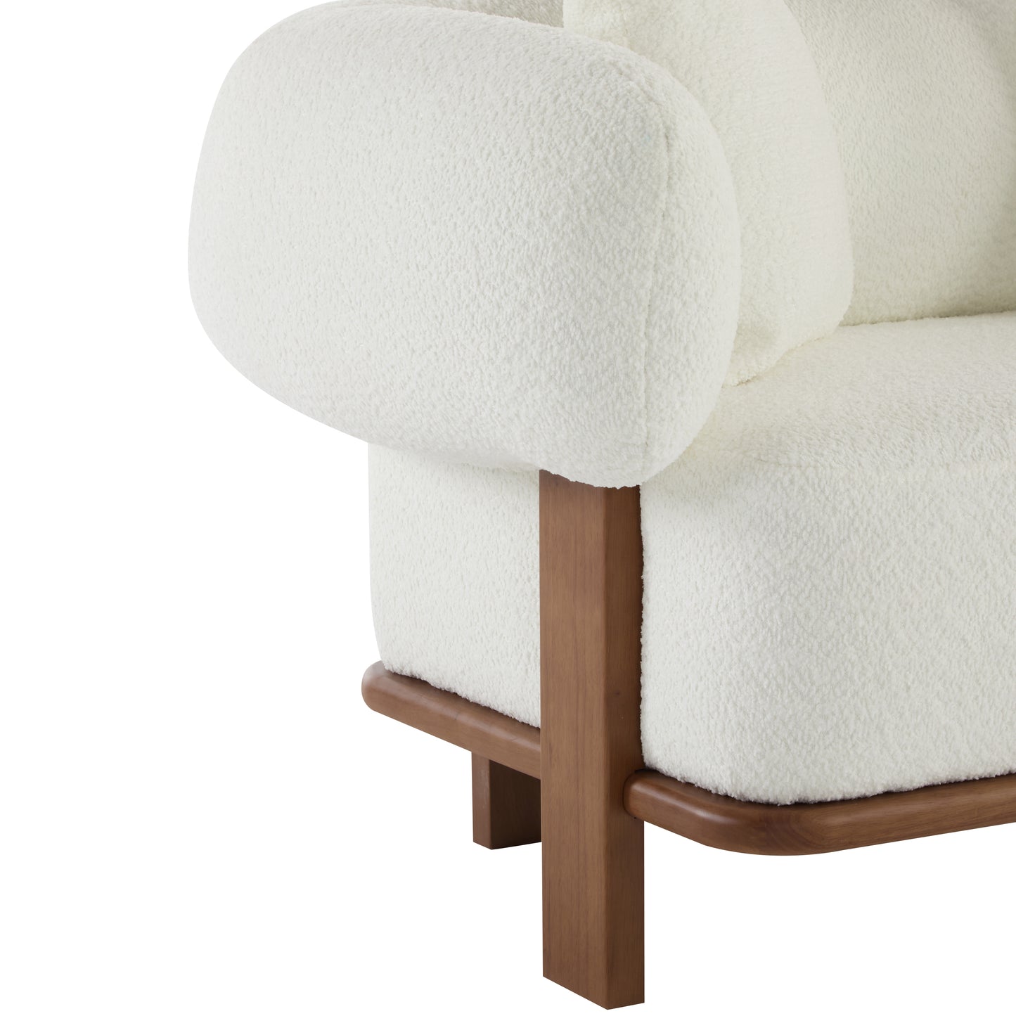 Warder Modern Round Arm Curved Soft Sofa