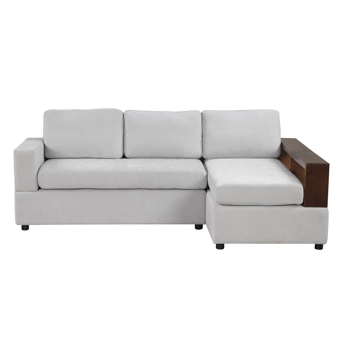 Serava Sectional Sofa Upholstered Sofa Couch with Reversible Armrests for Living Room