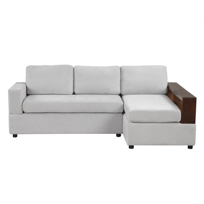 Serava Sectional Sofa Upholstered Sofa Couch with Reversible Armrests for Living Room
