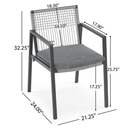 Biornell Outdoor Patio Upholstered Arm Dining Chair