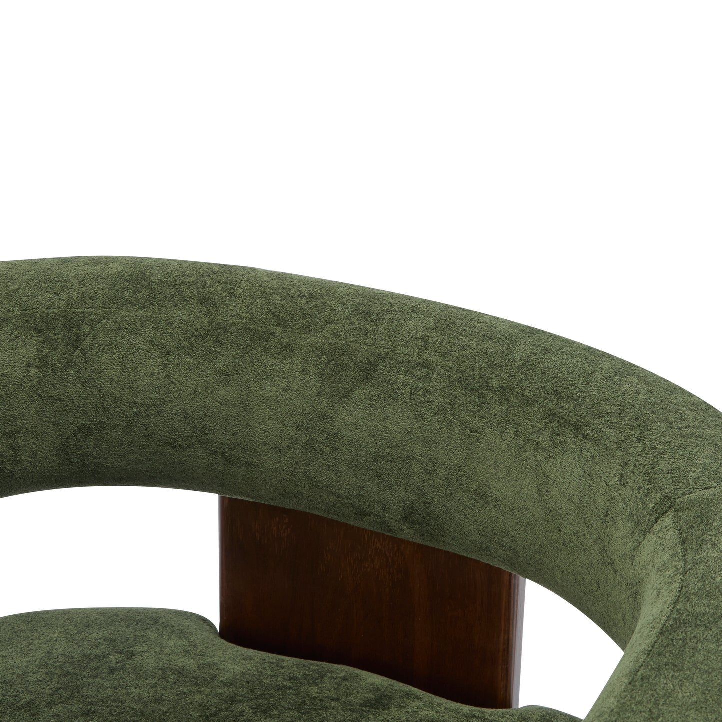 Noah Upholstered Boucle Accent Arm Chair, Rubberwood, Beige+walnut