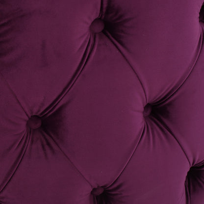 Solvista Velvet Button Tufted Stitched Round Footstool