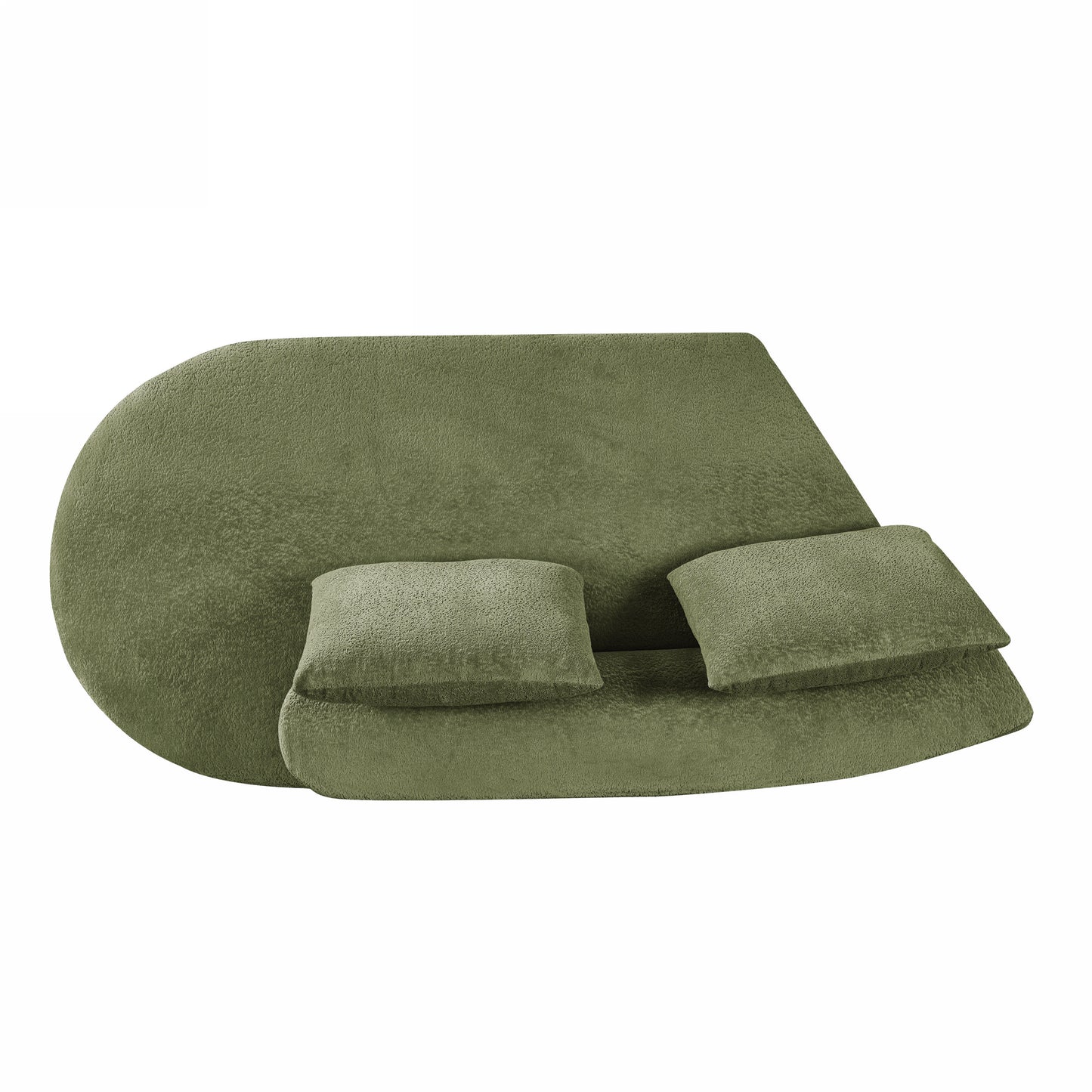 Orellar 116" Modern Curved Sectional Sofa with High-Density Fully Compressed Sponge and Chaise Lounge, Pearl Upholstery