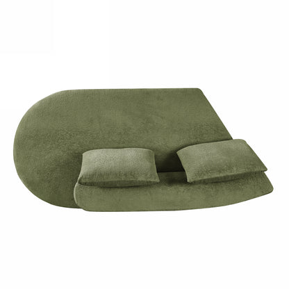 Orellar 116" Modern Curved Sectional Sofa with High-Density Fully Compressed Sponge and Chaise Lounge, Pearl Upholstery