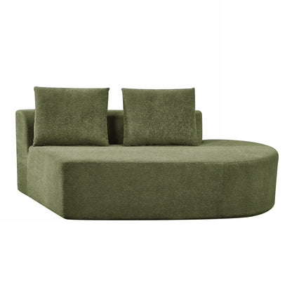 Orellar 116" Modern Curved Sectional Sofa with High-Density Fully Compressed Sponge and Chaise Lounge, Pearl Upholstery