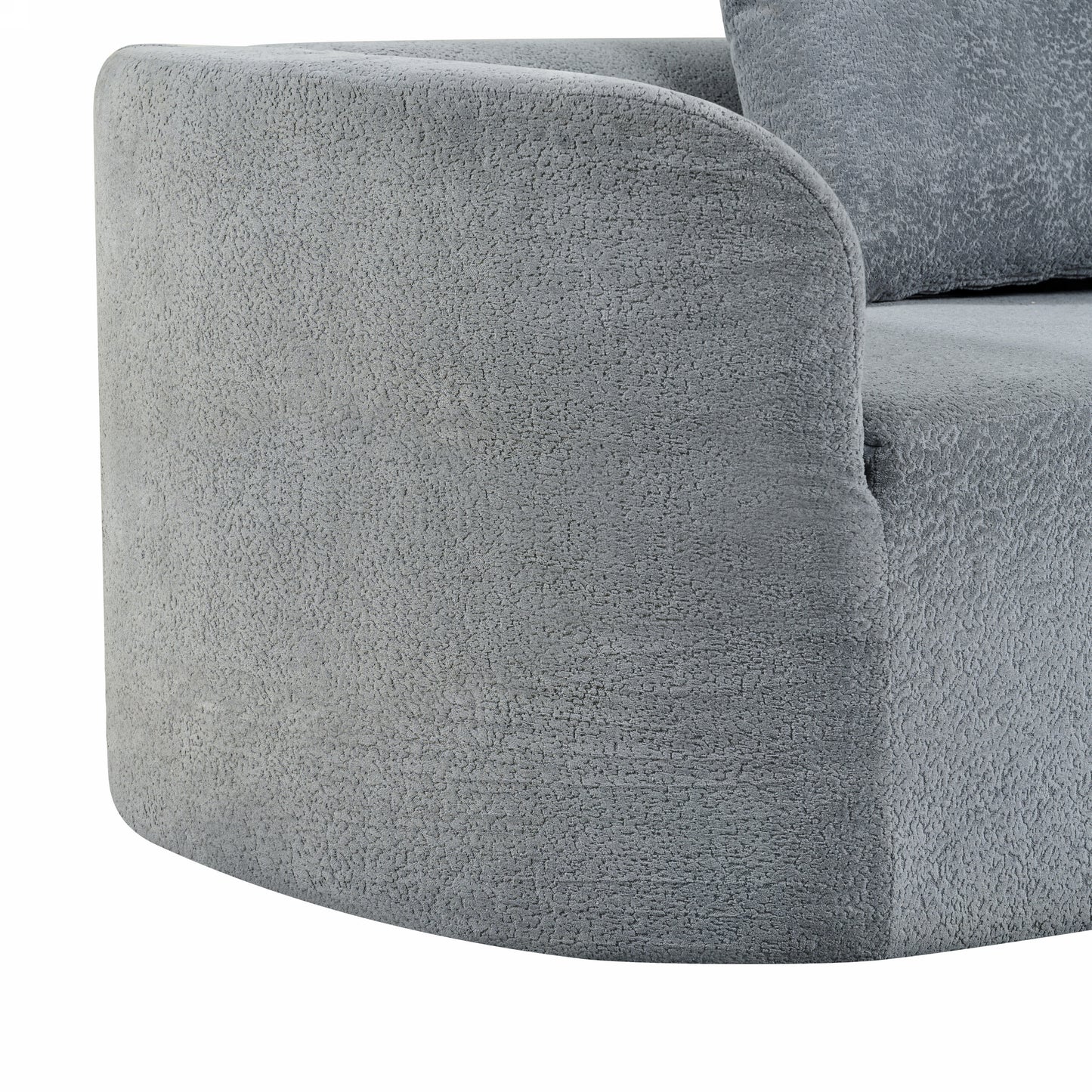Orellar 116" Modern Curved Sectional Sofa with High-Density Fully Compressed Sponge and Chaise Lounge, Pearl Upholstery