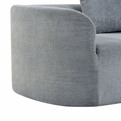 Orellar 116" Modern Curved Sectional Sofa with High-Density Fully Compressed Sponge and Chaise Lounge, Pearl Upholstery