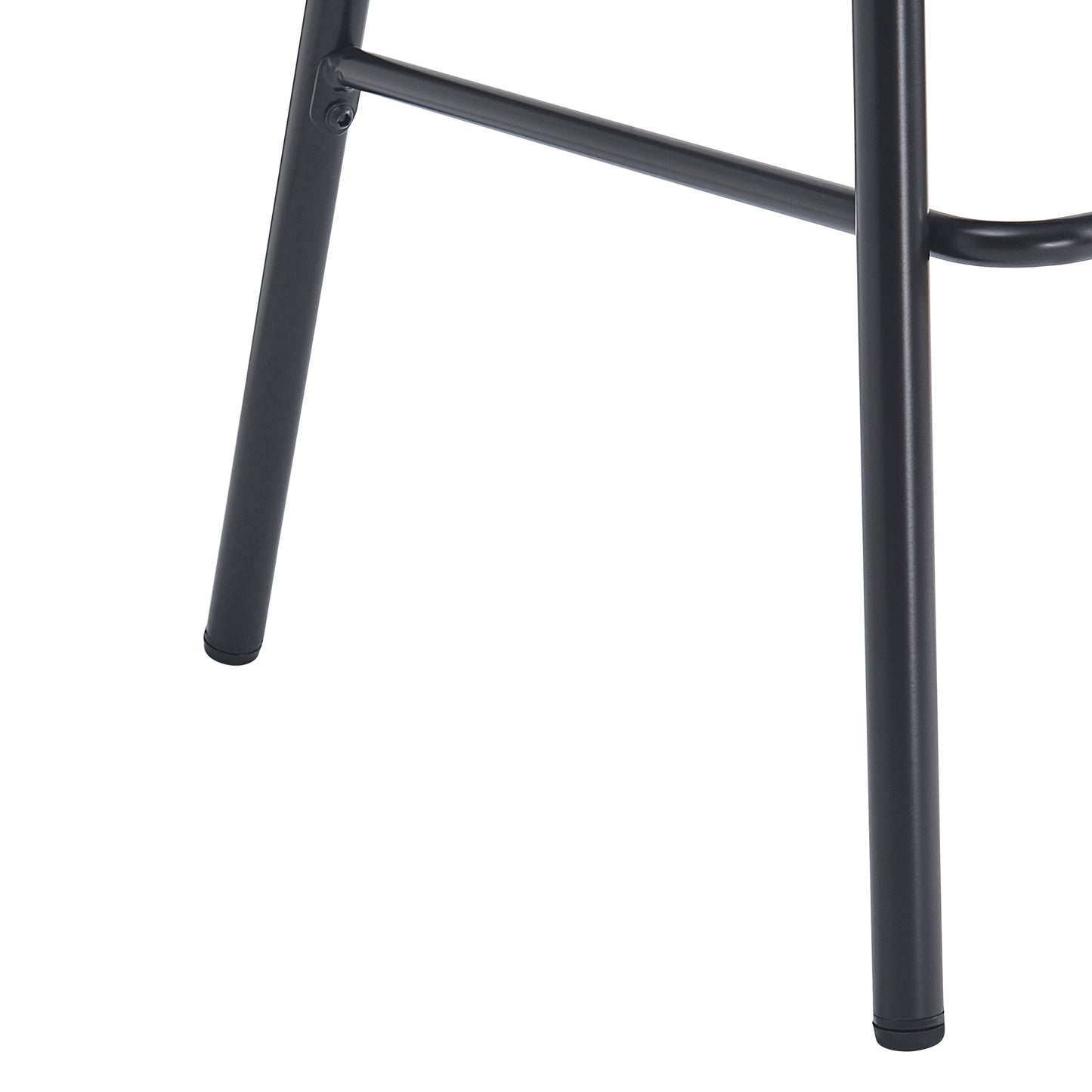 Eathan Indoor Metal PU Leather Barstool, Wowen Rattan Backrest, Set of 2