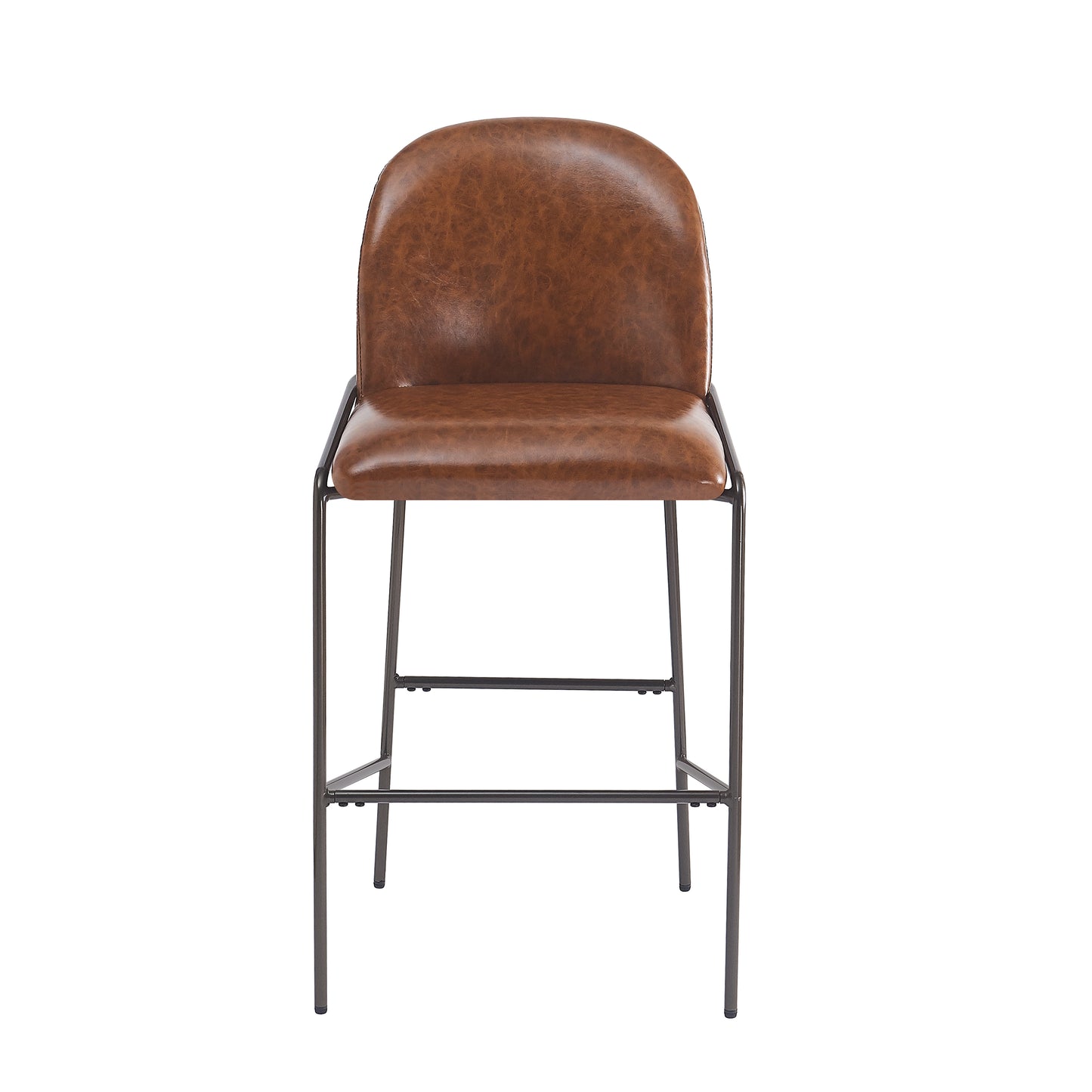 Galena Indoor Metal PU Barstool, Antique Bronze Finish Frame,Set of 2