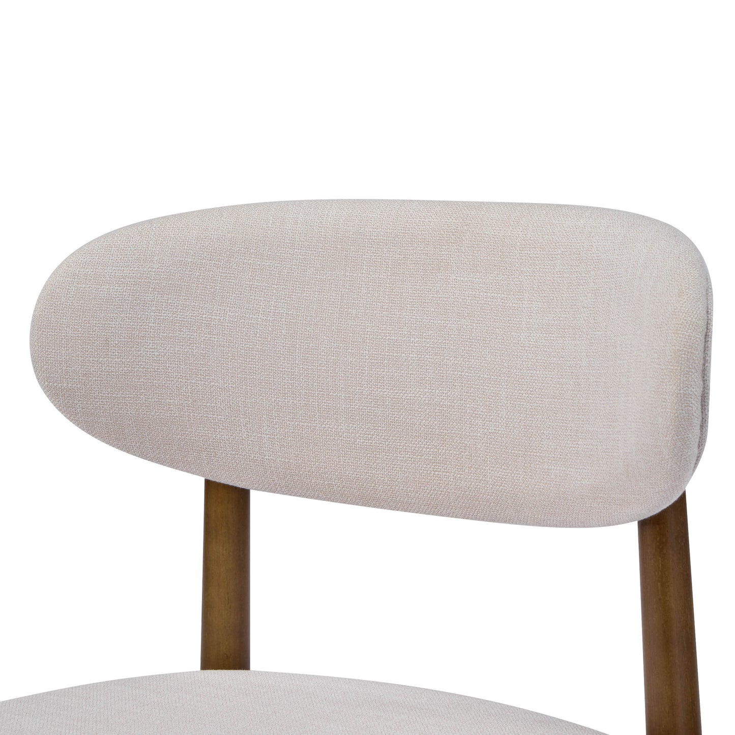 Lumene Contemporary Upholstered Side Chair with Soild Wood Legs and Curved Back (Set of 2)