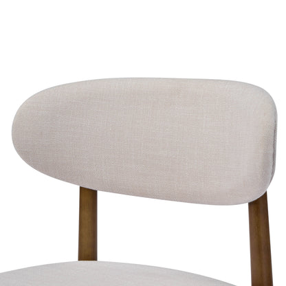 Lumene Contemporary Upholstered Side Chair with Soild Wood Legs and Curved Back (Set of 2)