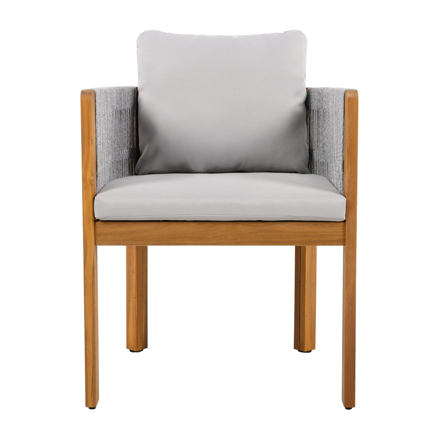 Sylvia Outdoor Dining Set with Acacia Wood Table and 6 Chairs,Waterproof Cushions