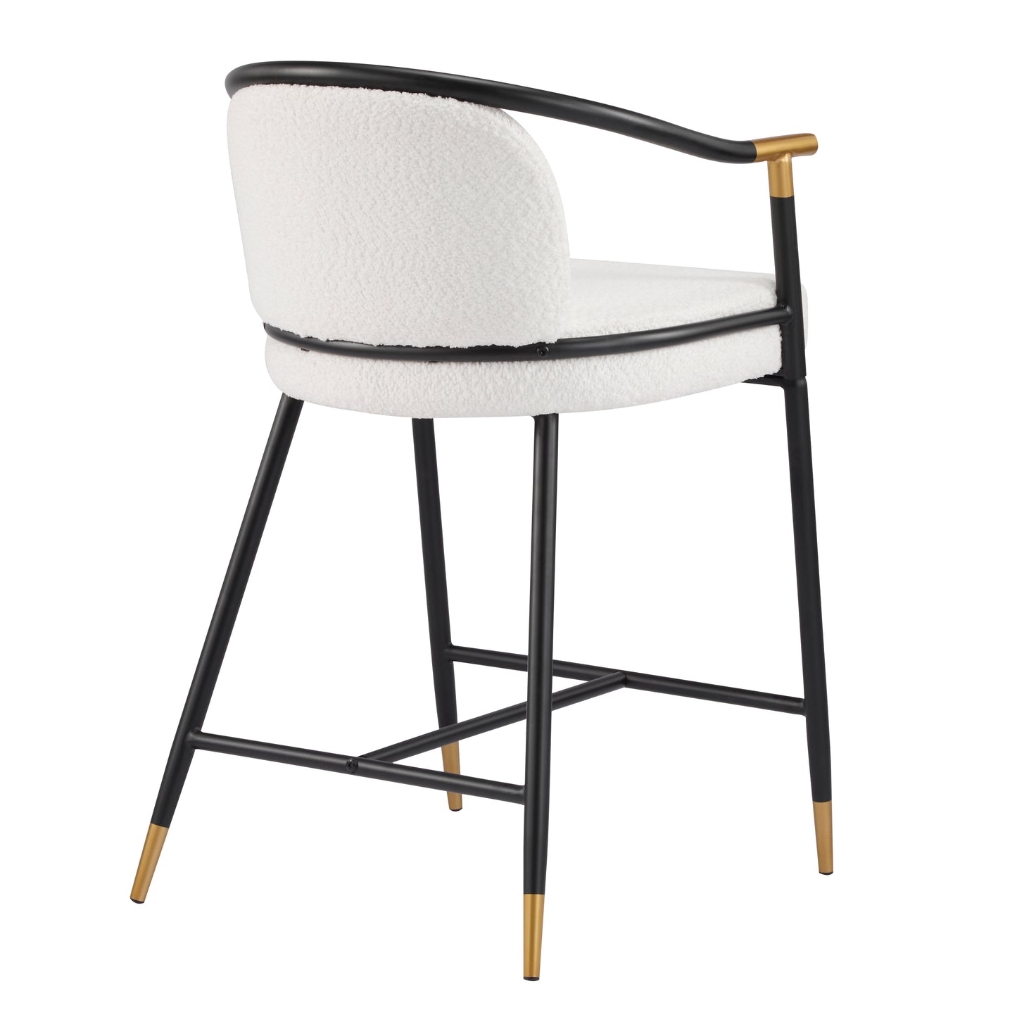 Marovian 26" H Upholstered Counter Stool with Metal Frame