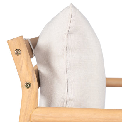 Amonier Outdoor Acacia Wood Chat Set,Loveseat & Coffee Table & 2 Club Chairs