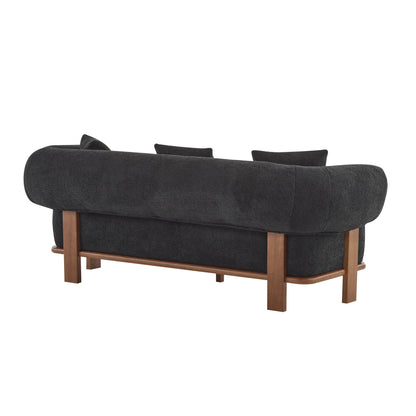 Warder Modern Round Arm Curved Soft Sofa