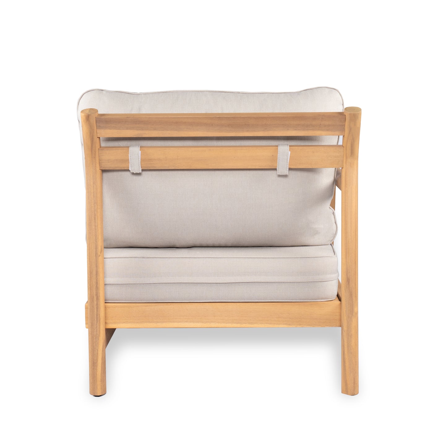 Selyric Patio Acacia Wood Sofa-and-Chaise sectional L-shape, Loveseat + Lounge with Water-resistant Cushion