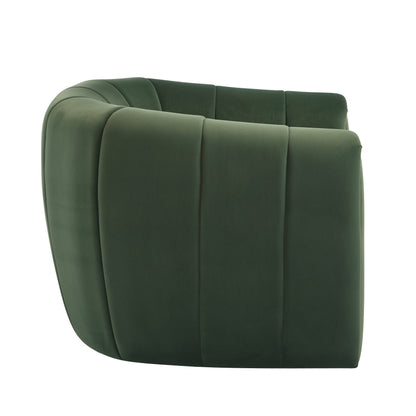 Lithe Monroe Velvet Swivel Club Chair,Armchair with 360-Degree Rotation,Upholstered Barrel Swivel Sofa Chair for Living Room/Bedroom,Tufted Back,Thick Cushion, Iron Base, Olive Green