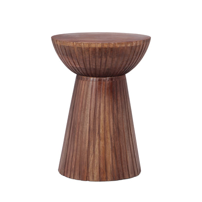 Elowen Round Pedestal Mango Wood Side End Table