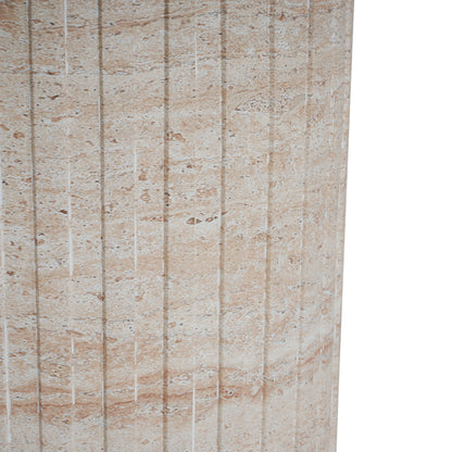 Chateau Outdoor Lightweight Concrete Side Table,Travertine Finish