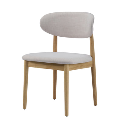 Lumene Contemporary Upholstered Side Chair with Soild Wood Legs and Curved Back (Set of 2)