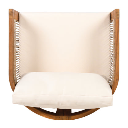 Zumawanel Premium Acacia Wood Outdoor Club Chair with  Water-Resistant Cushions