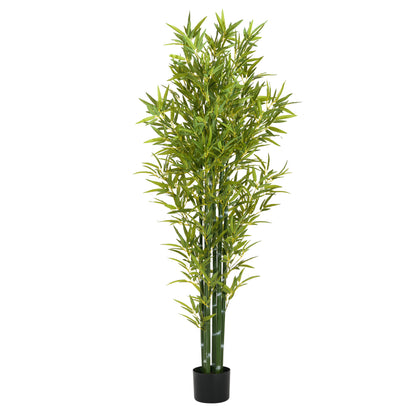 Kaelith 72" Artificial Bamboo with Black Plastic Pot - 2pcs