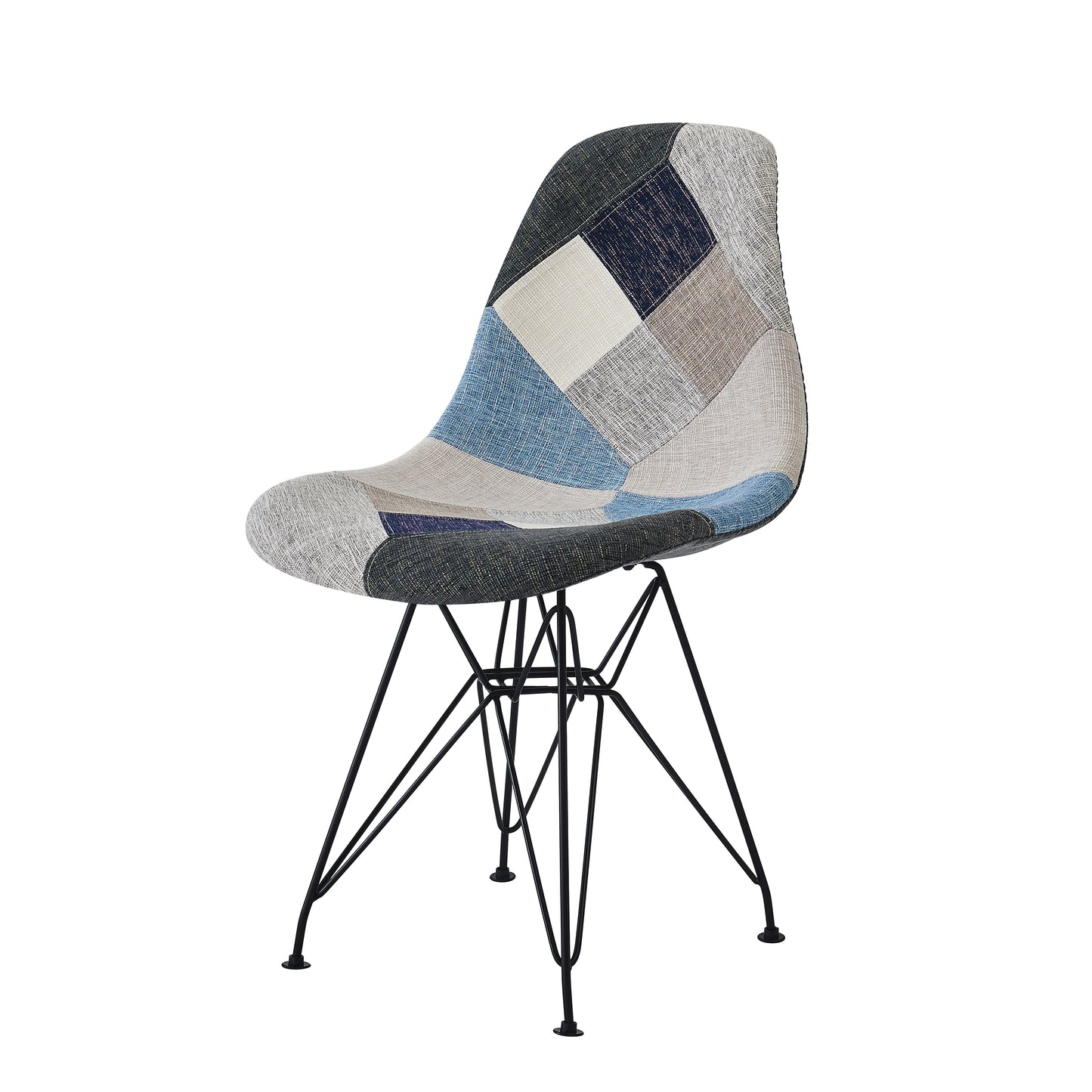 Cassius Multi-Color Patchwork Fabric Accent Chair (Set of 2)