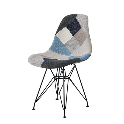 Cassius Multi-Color Patchwork Fabric Accent Chair (Set of 2)