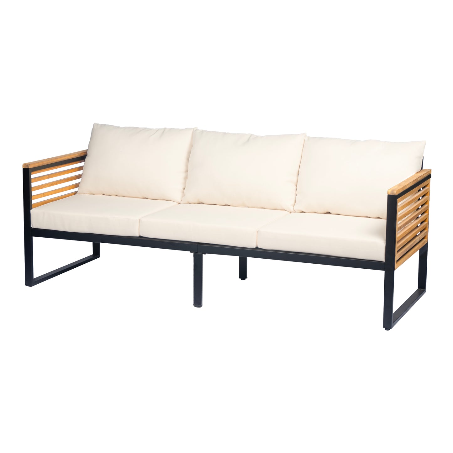 Asher Outdoor 3-piece Acacia Wood and Metal Patio Sofa Set