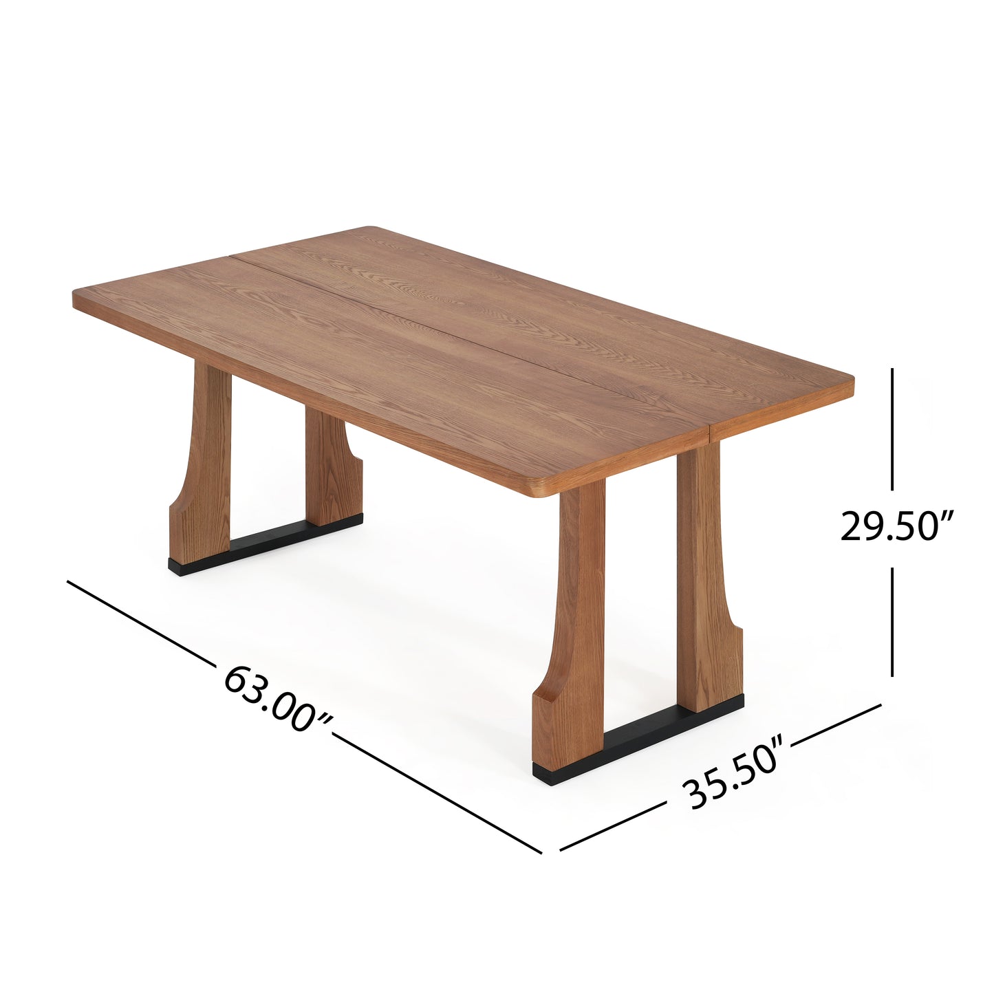 Verenda 63" Rustic Farmhouse Dining Table – Seats 4-6,with Pedestal Base