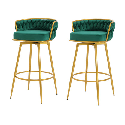 Flufy Modern Swivel Counter Height Bar Stools Barstool,Set of 2