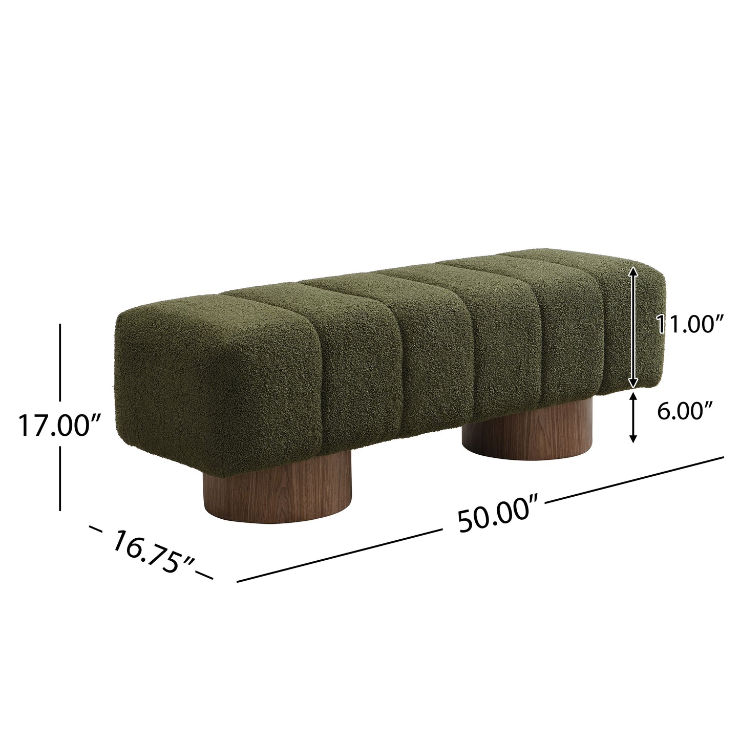 Sylithar Chenille Fabric Upholstered Dining Bench, End of Bed Entryway Bench Ottoman