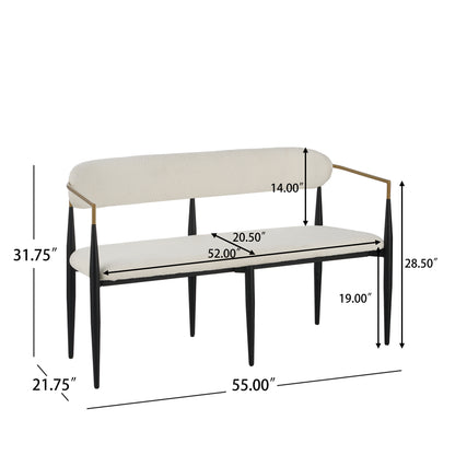 Embara Minimalist  Style Metal Loveseat Settee