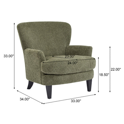 Calla Modern Birch Upholstered Club Chair, Off-White