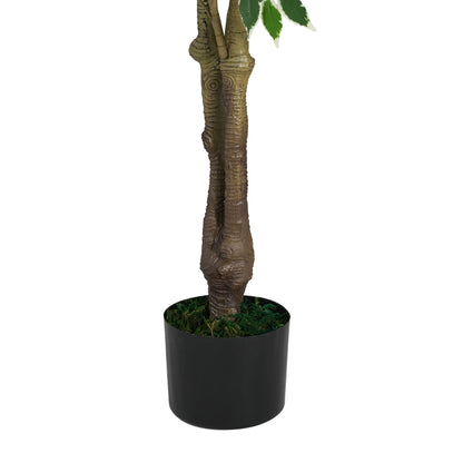 Evionn 69" Artificial Ficus Tree with Black Plastic Pot