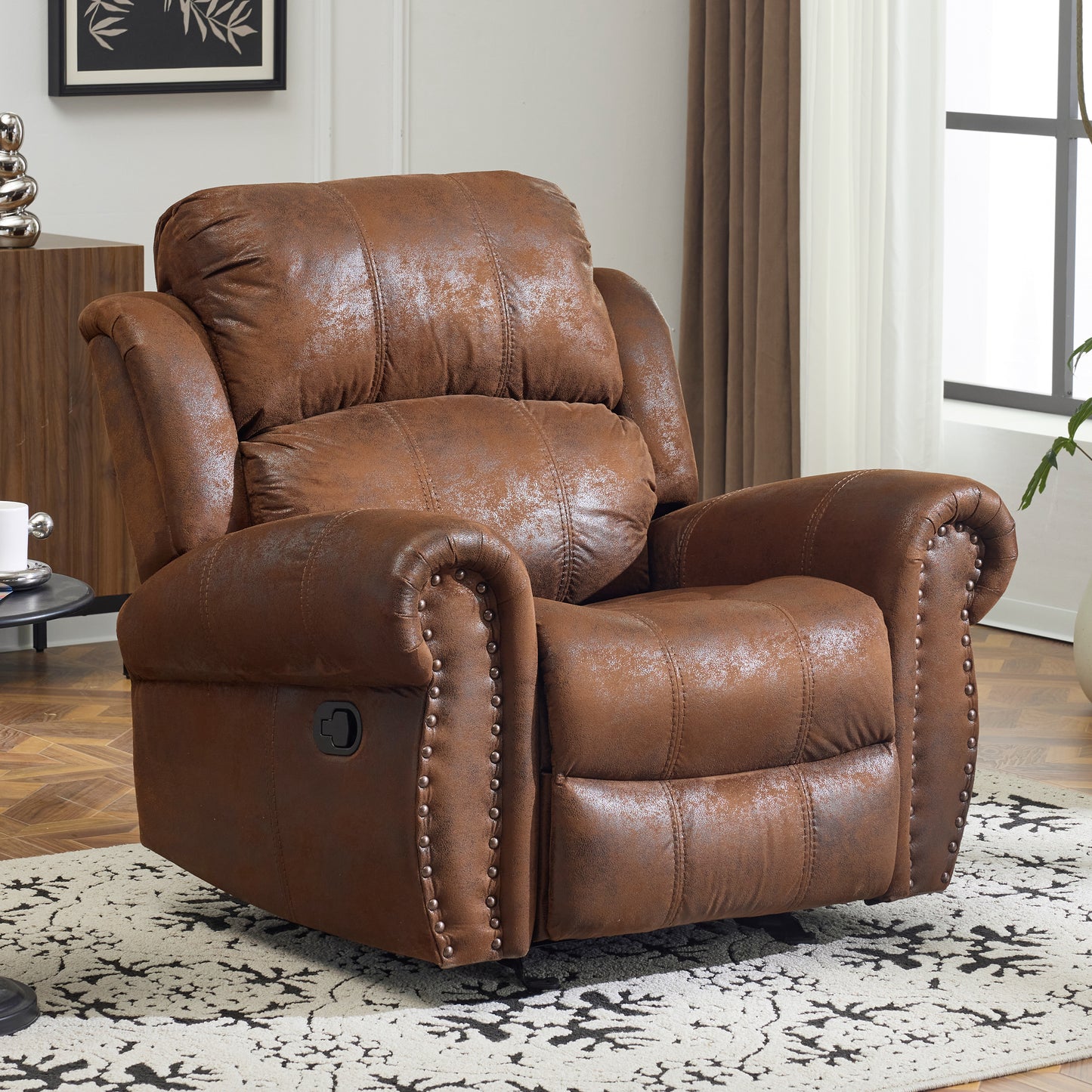 Isellen Suede Manual Glider Standard Recliner