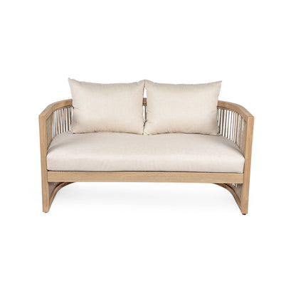 Maelrik 54.4'' Outdoor Acacia Wood Loveseat with Cushions