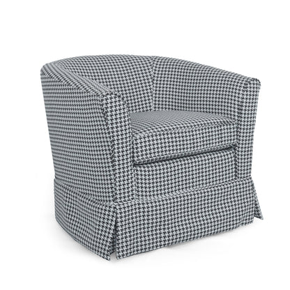 Alvnve Elegant Fabric Swivel Chair with Wood Frame