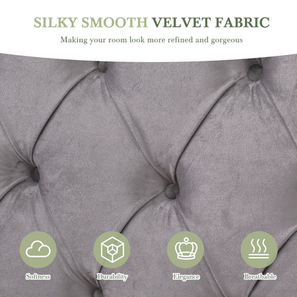 Meridia Platform Bed with Headboard, Modern Velvet Upholstered Platform Bed with 2 Nightstands, with diamond tufted