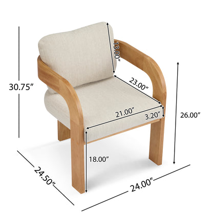 Nanali 2-Pack Dining Chairs with Pillow Back,Solid Wood Frame