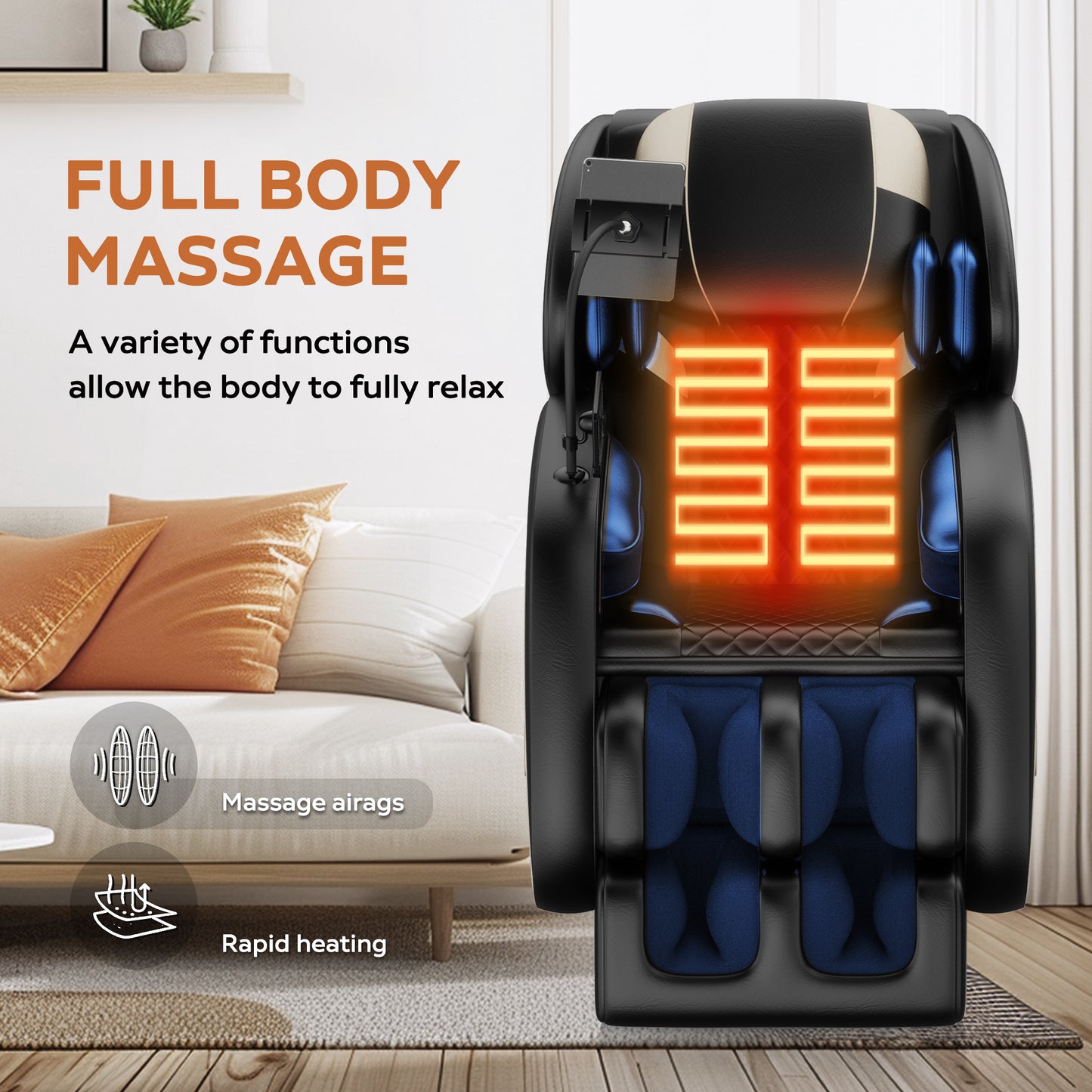 2024 Zero Gravity Full Body Massage Chair with Air Pressure, Heating, and Foot Relaxation