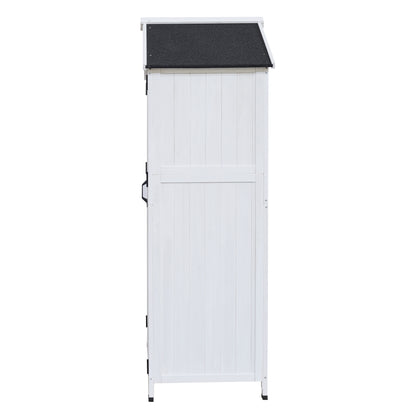 Faevyne White Fir Wood Storage Shed with Double Doors