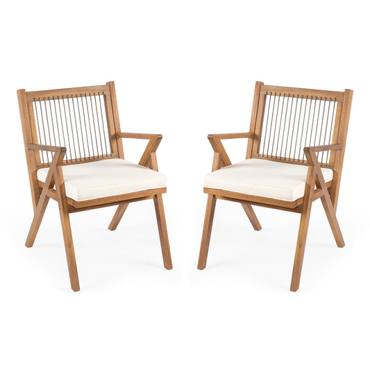 Vorynthae Patio Dining Chair with Cushion (Set of 2)