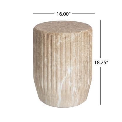 Alisarae Outdoor Cicci Carved Side Table